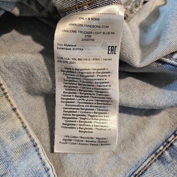 Only & Sons Onscome Trucker Jean Jacket - Size M - Picture 9 of 10